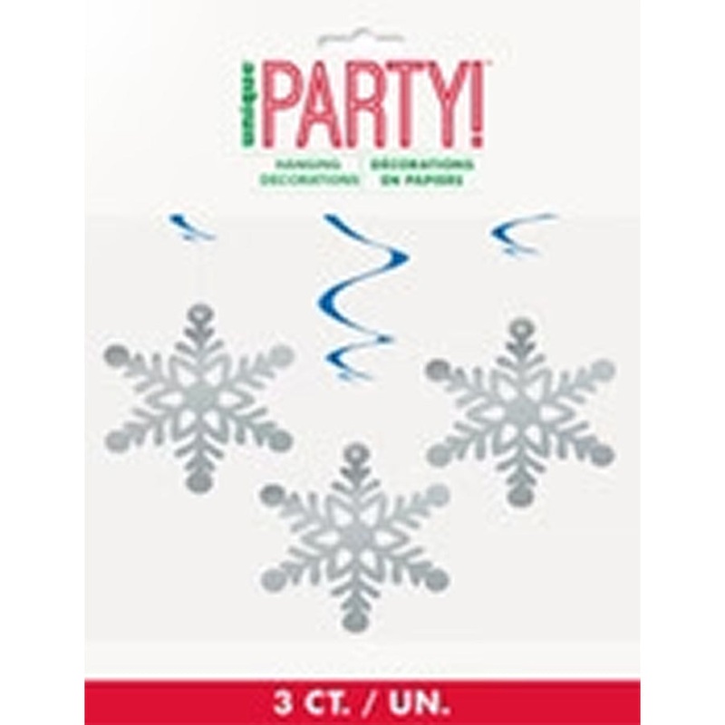 Snowflakes 3 Hanging Decorations 90cm L (36")