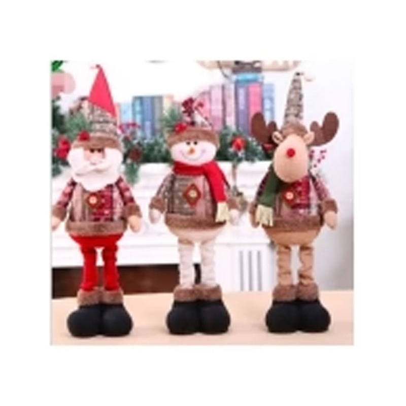 Xmas Plush Extendable Santa/Deer/Snowman 13x32-47cm