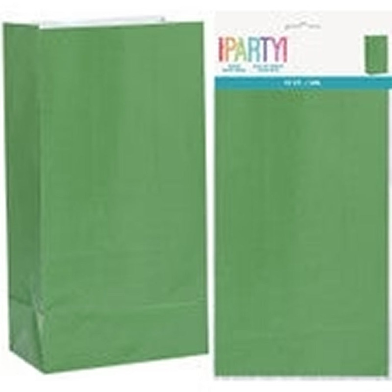 12 PAPER BAGS - GREEN