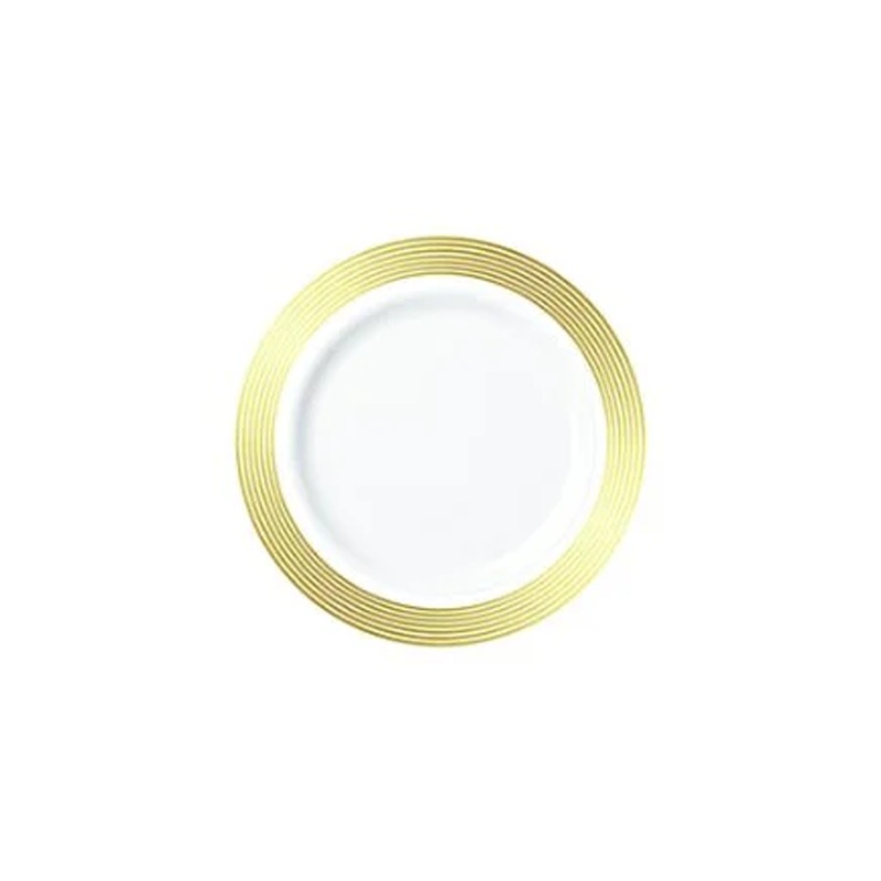 180MM SIDE PLATE EMBOSSED GOLD PK6
