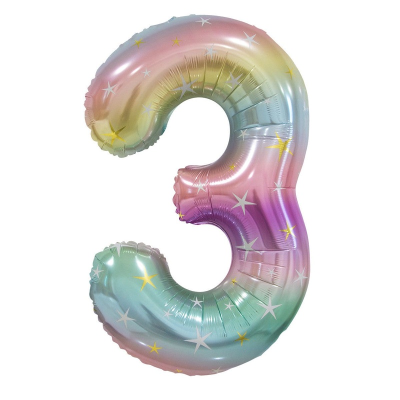 Pastel Rainbow Foil 3 Balloon