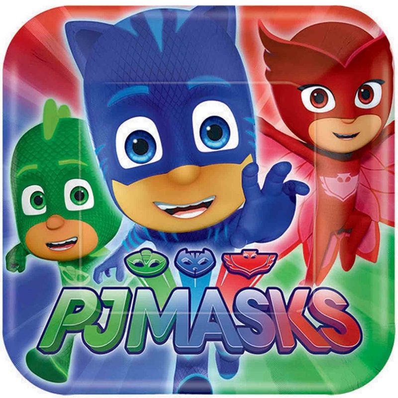 PJ Masks 7in/17cm Squ Plates
