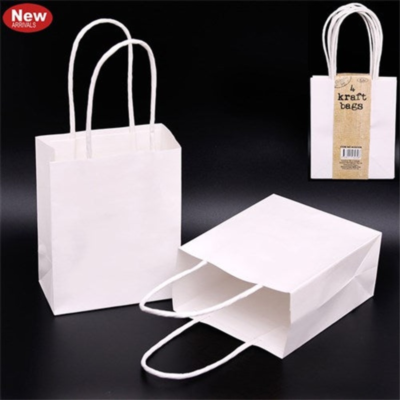 SMALL WHITE KRAFT BAG PK4