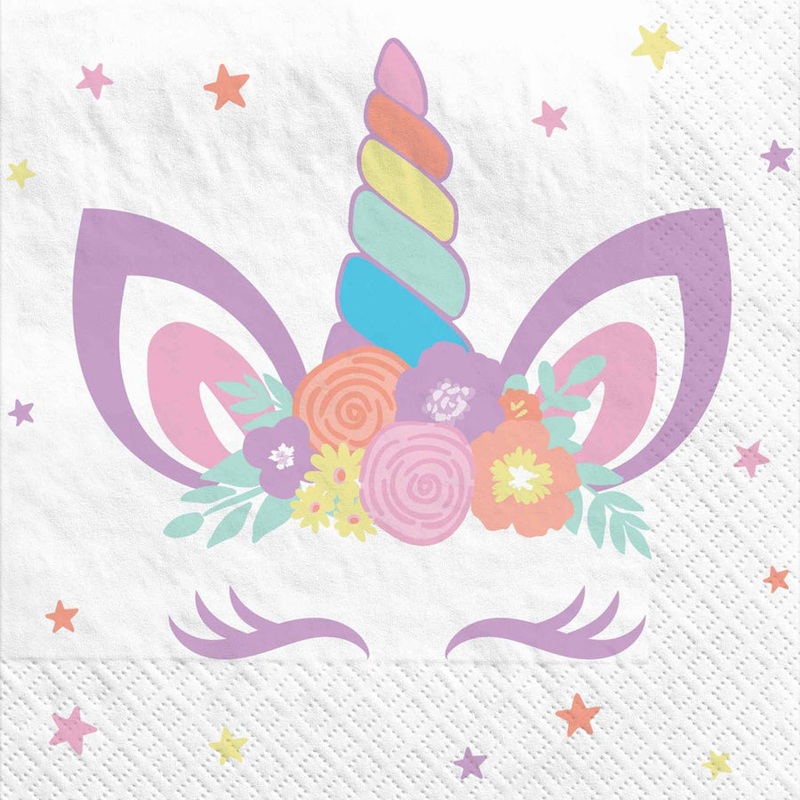 Unicorn Party Beverage Napkins PK16