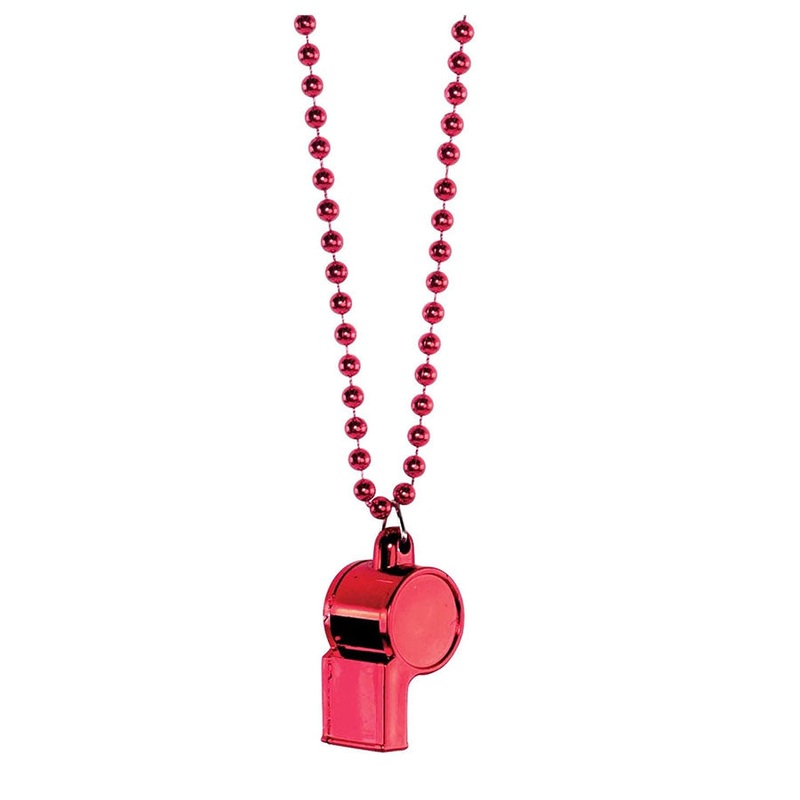 Whistle On Chain Necklace - Red