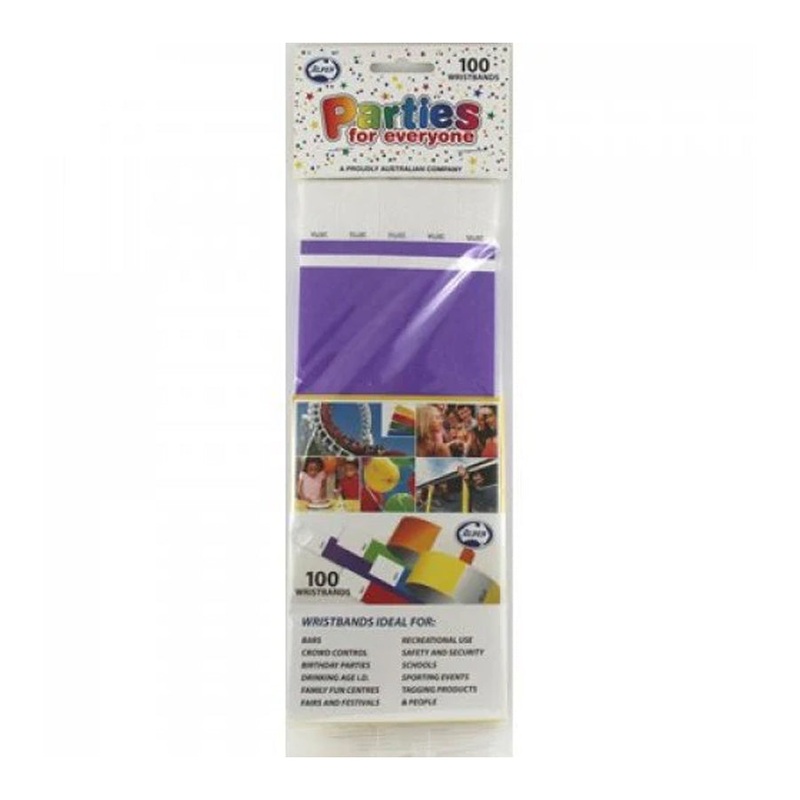 WRISTBAND TYVEK PURPLE P100