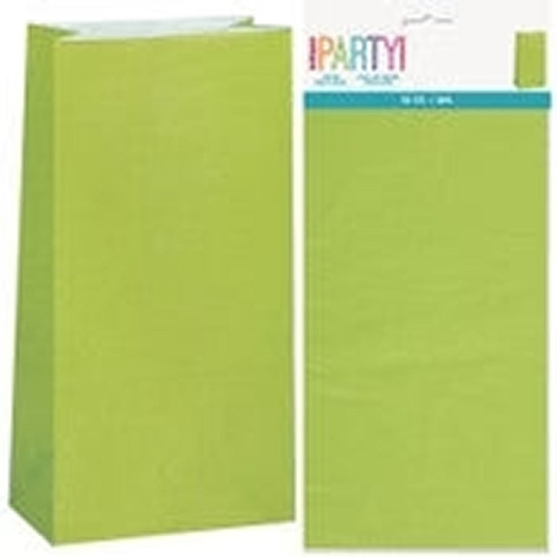 12 PAPER BAGS - LIME GREEN