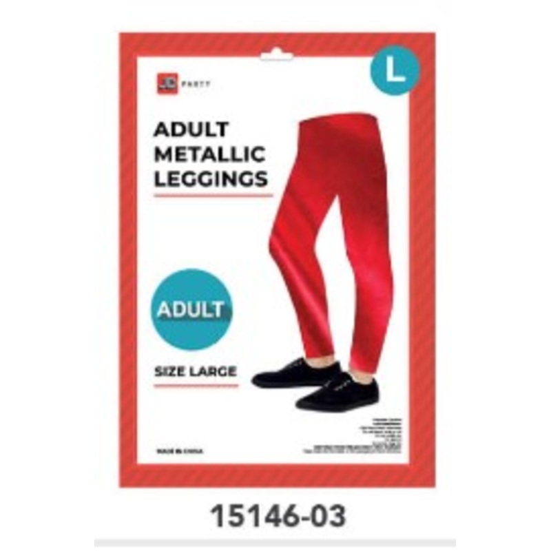 Adult Metallic Leggings red L/XL