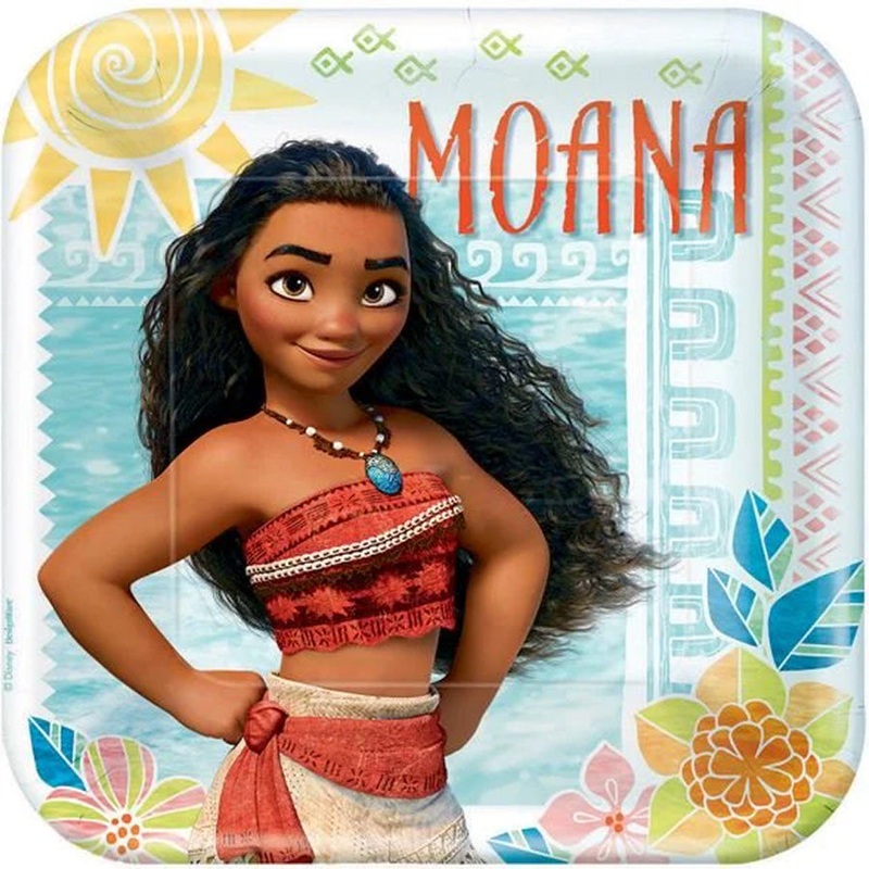 Moana 23cm Square Paper Plates PK8