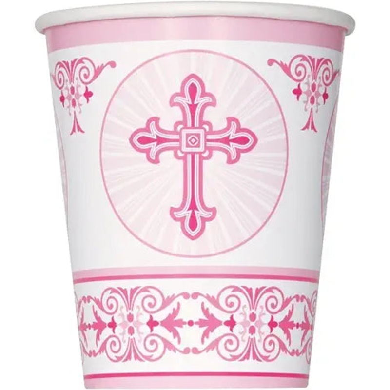 Radiant Cross Pink 8 x 270ml (9oz) Paper Cups