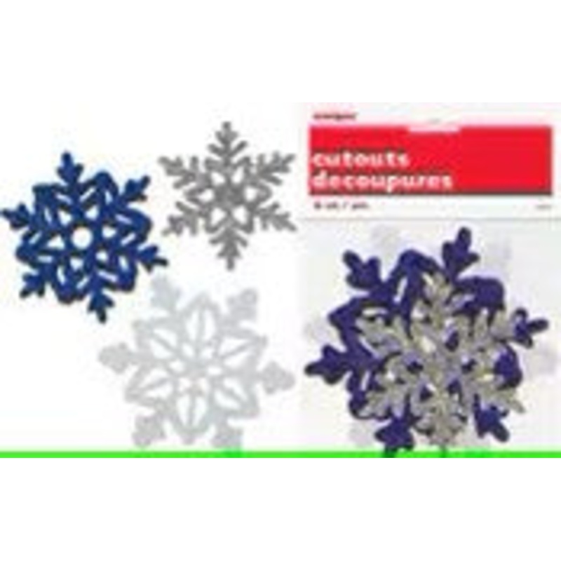 Snowflakes 6 Mini Glitter Cutouts