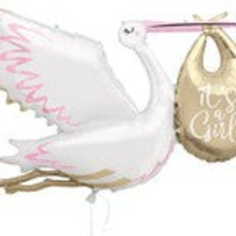 Stork It's A Girl SuperShape Foil Balloons