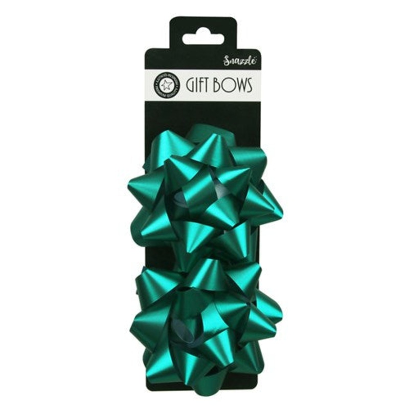 10cm 2pk TEAL BOW