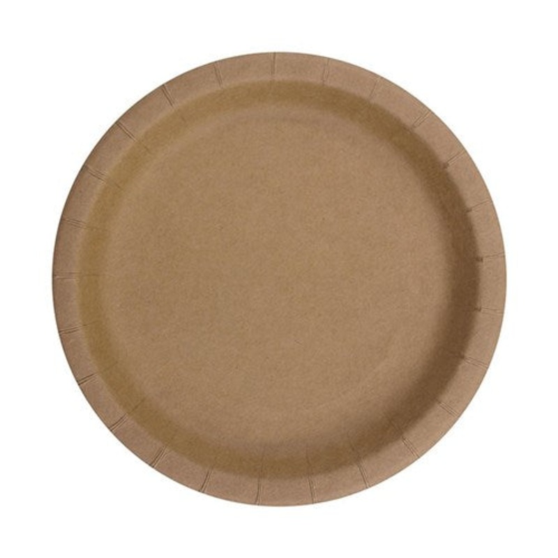 12pk 18cm Kraft Paper Plates