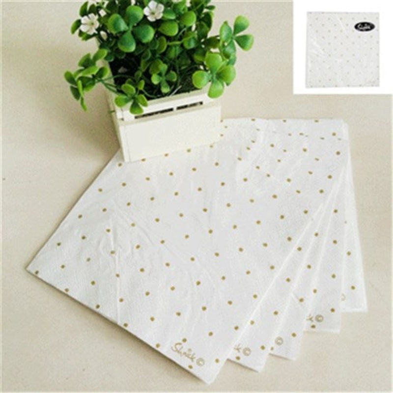 20PK 33X33CM GOLD DOTTY NAPKIN