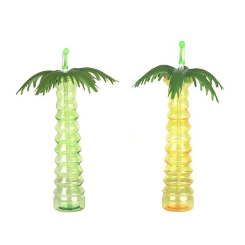 2A 400ml Plam Tree Cup with Straw