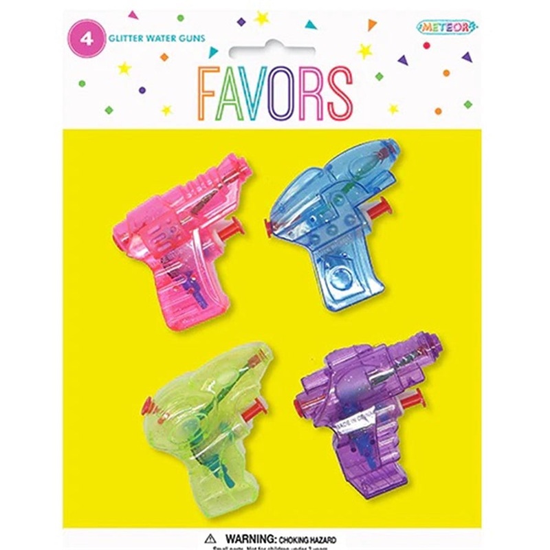 4 GLITTER WATER PISTOLS