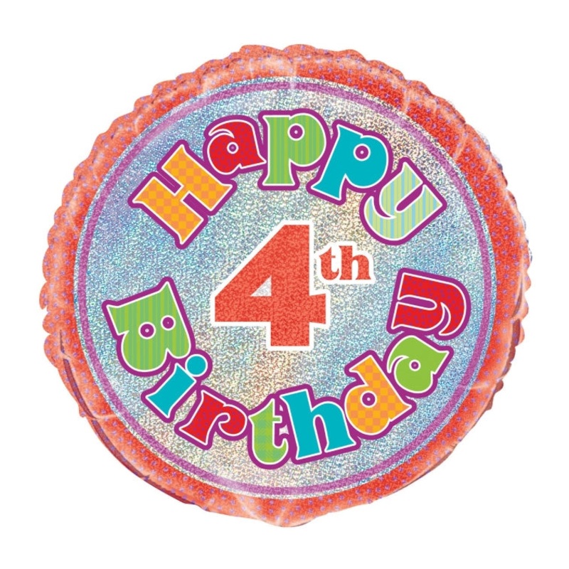 45cm Rainbow 4th Birthday