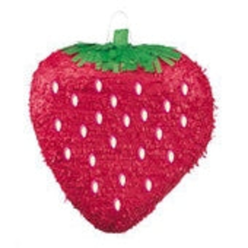 PINATA STRAWBERRY 34CM H X 30.5CM W X 25CM D