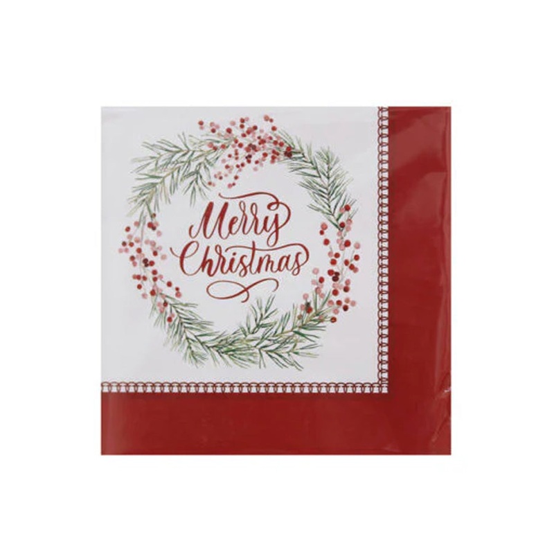PK20 2PLY CHRISTMAS WREATH NAPKIN 33x33CM