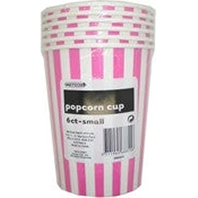 STRIPES 6 P/CORN CUPS SML-H/PK
