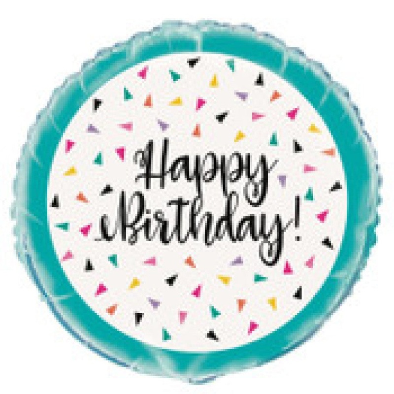 Triangle Confettii Happy Birthday 45cm Foil