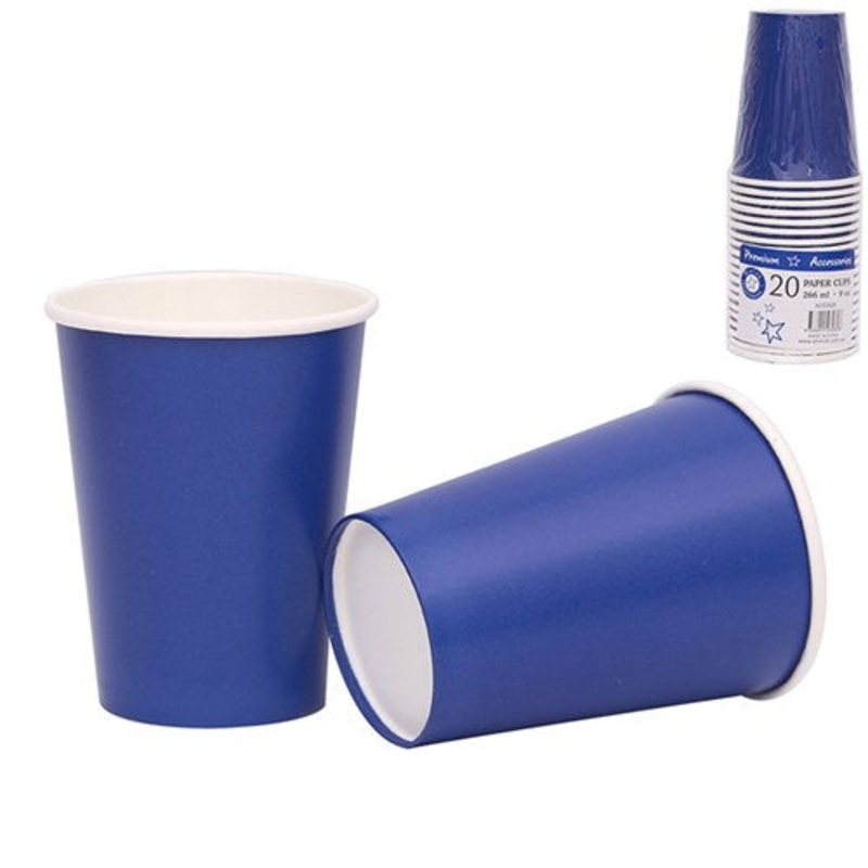 20PK 266ml Cups Azure Blue