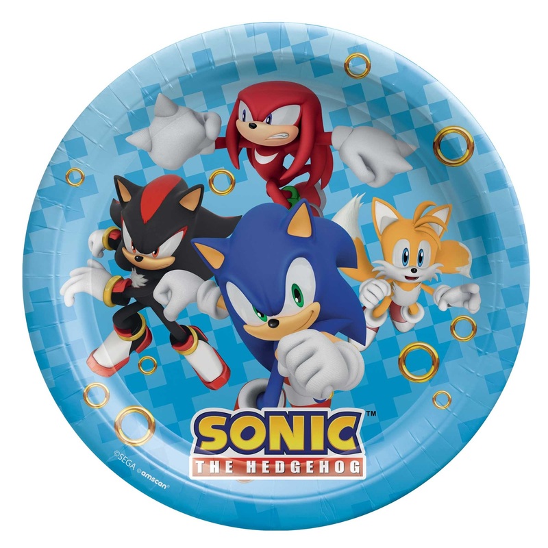 Sonic 23cm Round Plate 8pk