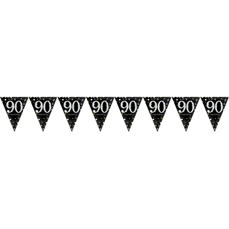 Sparkling Celebration 90 Prismatic Pennant Banner - Plastic