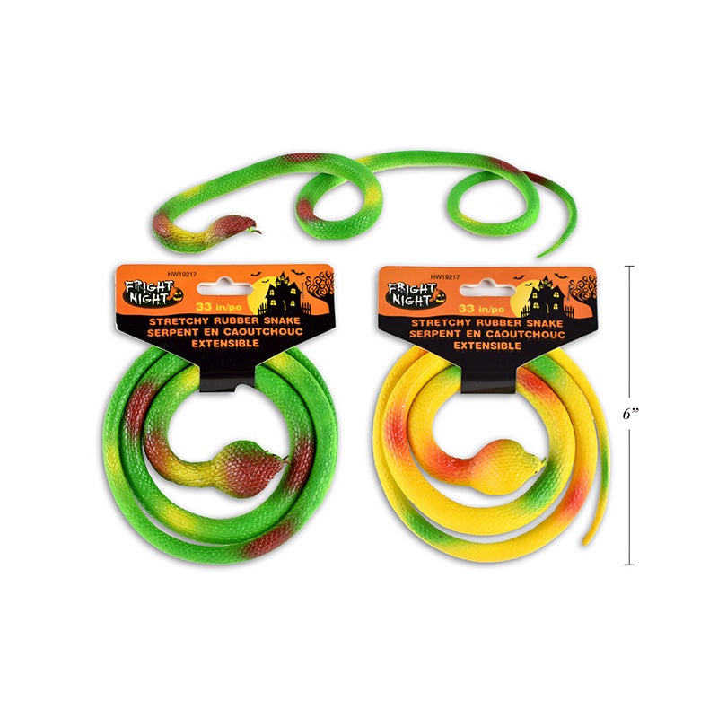 TOY - STRETCHY SNAKE 84CM 2COLS: Yellow / Beige / Green / Orange
