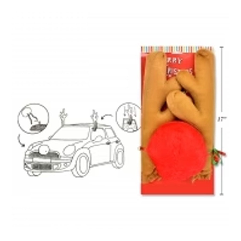 XMAS DELUXE CAR COSTUME Reindeer SET 3PCS + 15.24CM FRONT GRILL NOSE