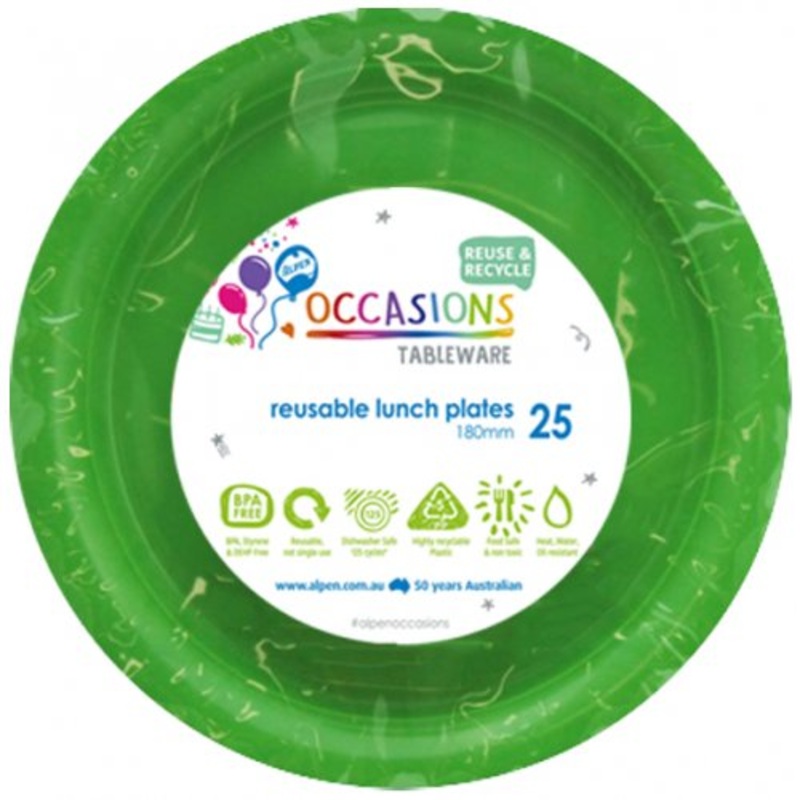 PLATE LUNCH LIME 180mm PK25