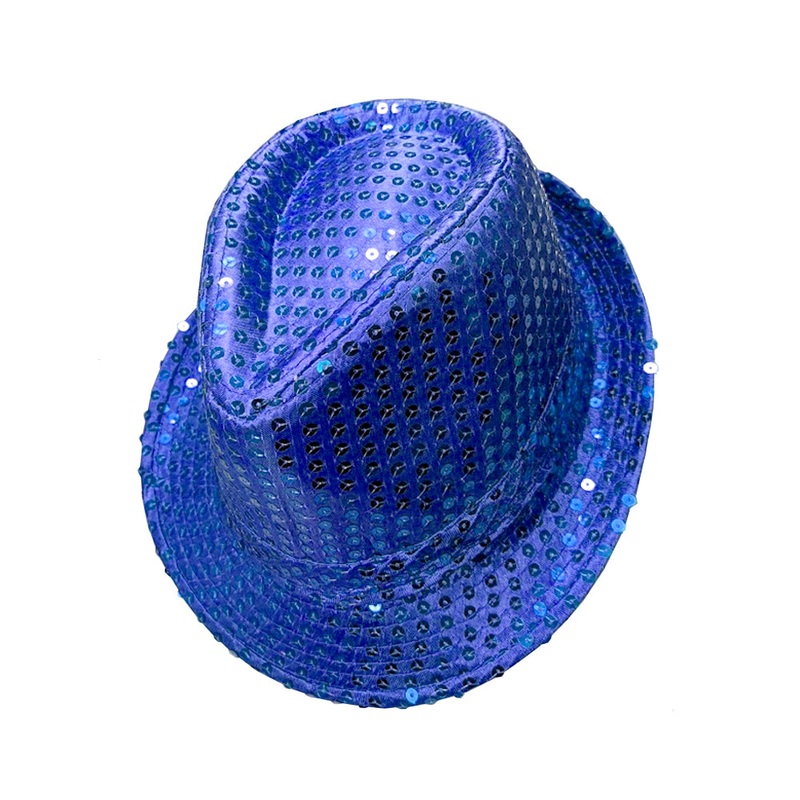 SEQUIN FEDORA BLUE