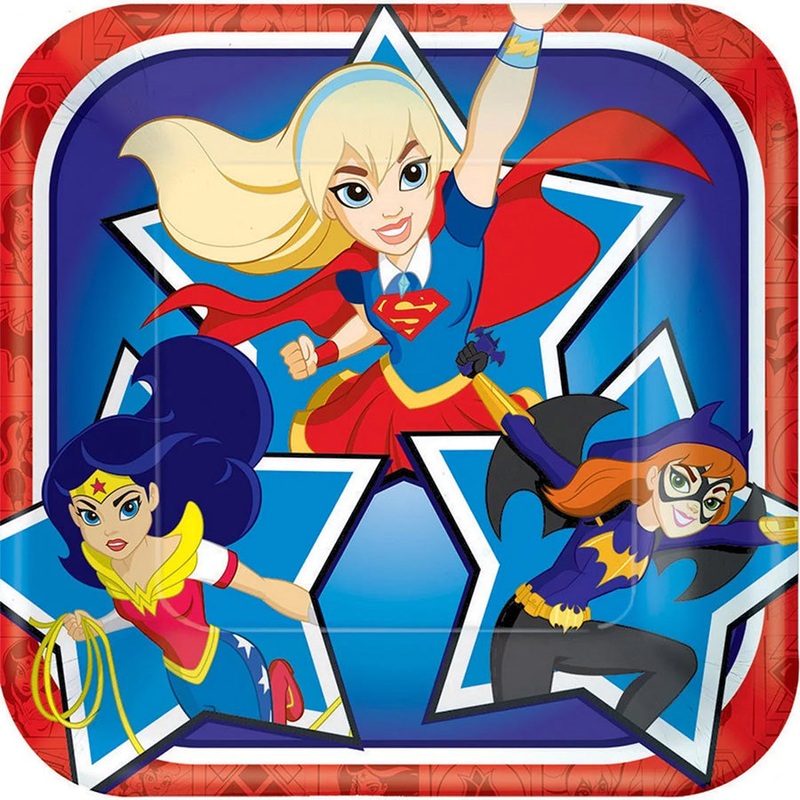 SUPERHERO GIRLS SQ PLATES Pk8
