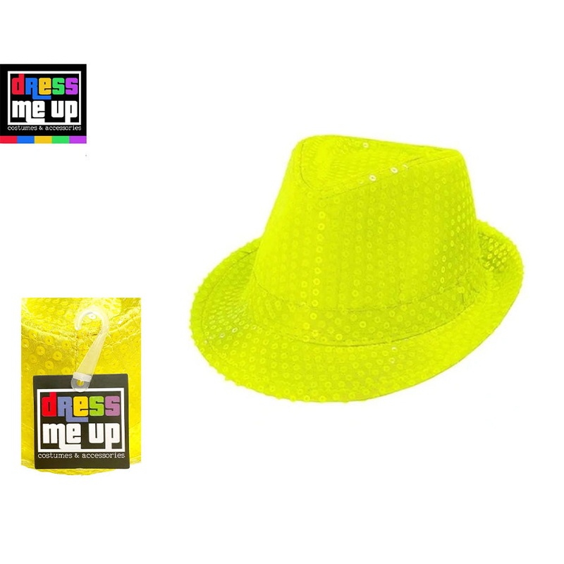 Yellow Neon Sequin Hat