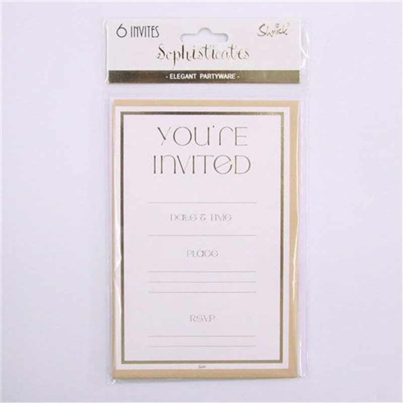 YOU/RE INVITED - PK6 CHAMPAGNE GOLD