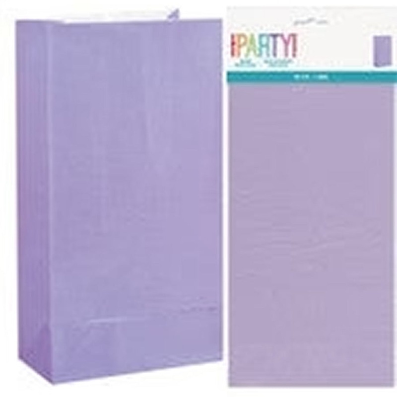 12 PAPER BAGS - LAVENDER
