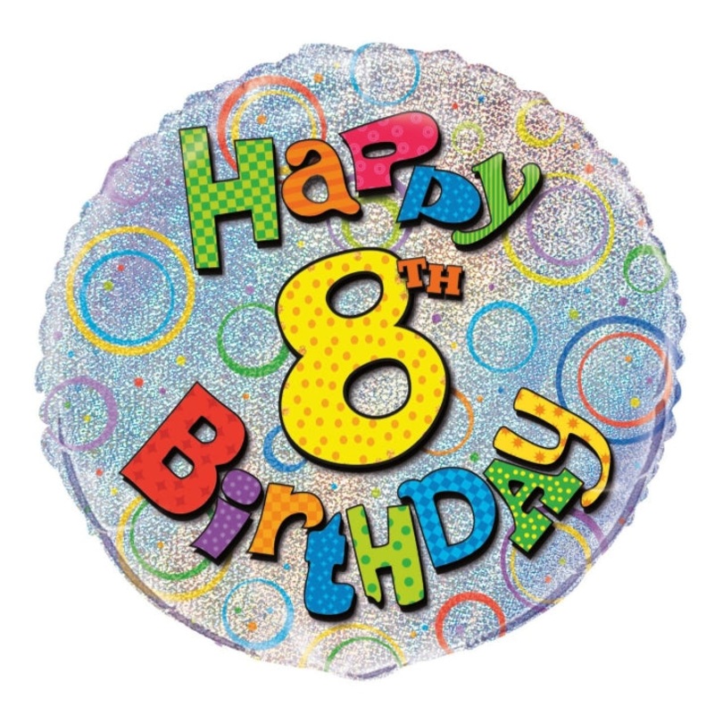 45cm Number 8 Happy Birthday Foil