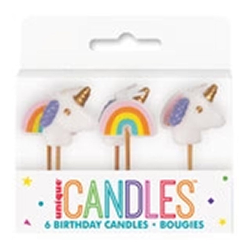 6 UNICORN & R/BOW PICK CANDLES