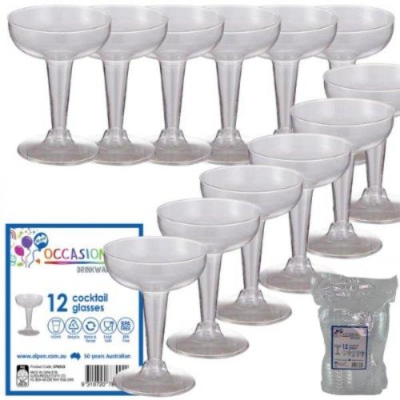Plastic Cocktail Glass 100ml Pk/12