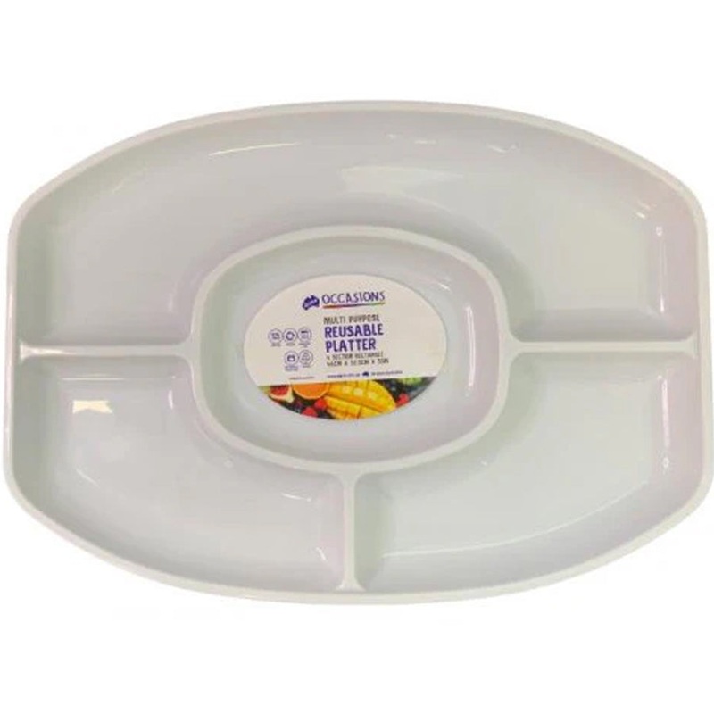 PLAT.4SEC.PP 46X33X3 WHITE