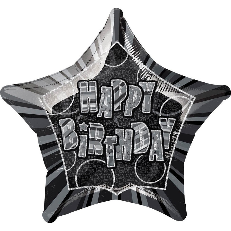 Star Black Foil Balloons 18"