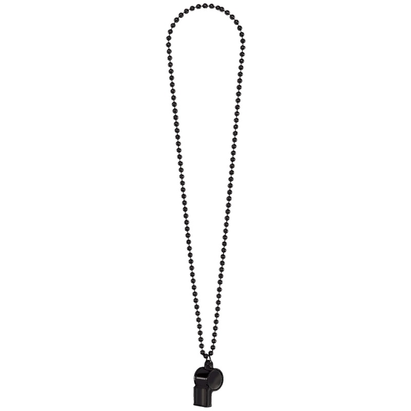 WHISTLE ON CHAIN NECKLACE- Black