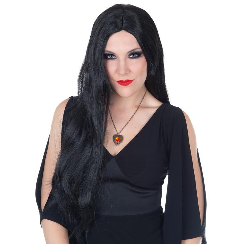 Wig Morticia Long Black Costume Accessory