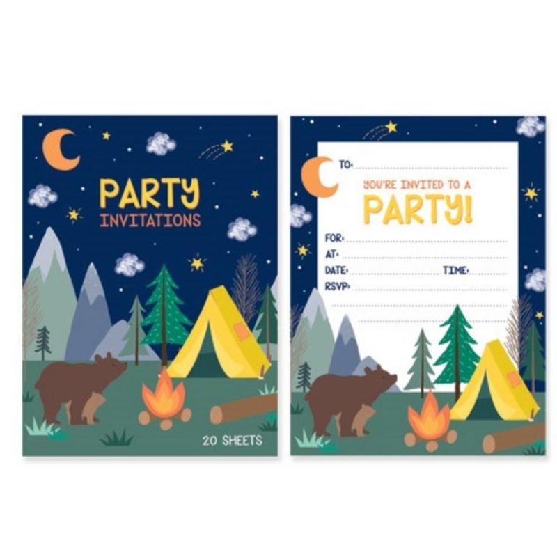Party Invitation 20 Sheet Pad Camping The Great Outdoors