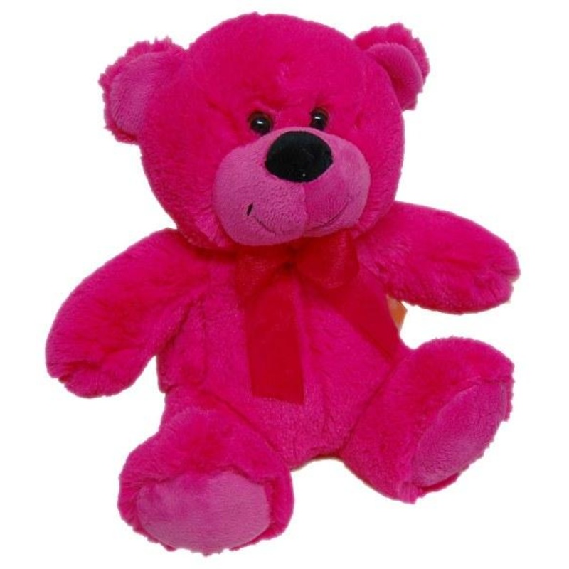 Soft Plush Toy Teddy Bear 23cm Hot Pink