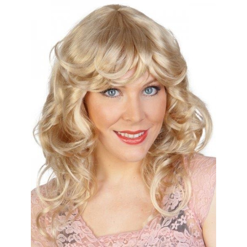 Wig Farrah Blonde Curly Long 1970s Costume Accessory