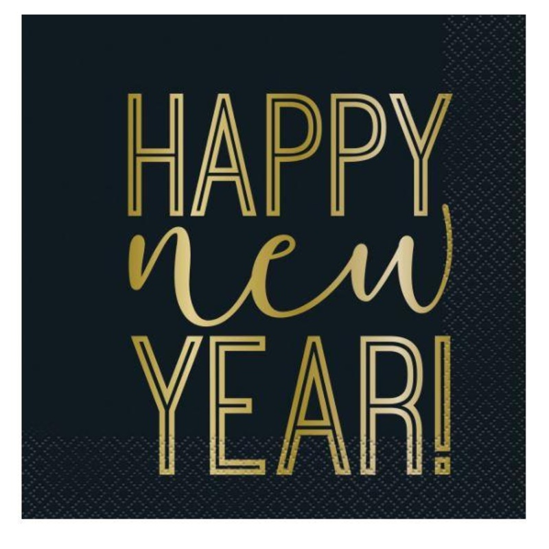 Napkins Roaring Happy New Year Lunch Pk/16 2ply 33cm X 33cm