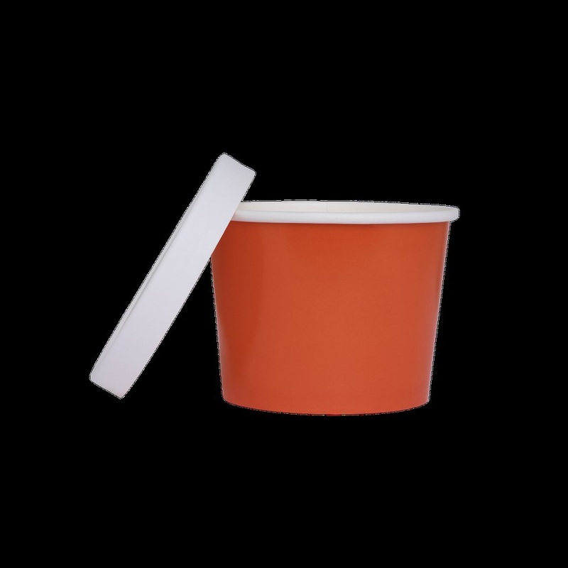 Paper Luxe Round Party Favour Loot Container Tub & Lid Cherry Red Pk 5