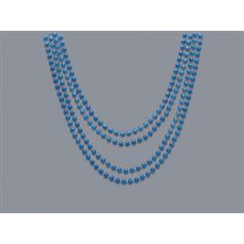 Necklaces Beads Metallic Blue 81cm Long Pk/4